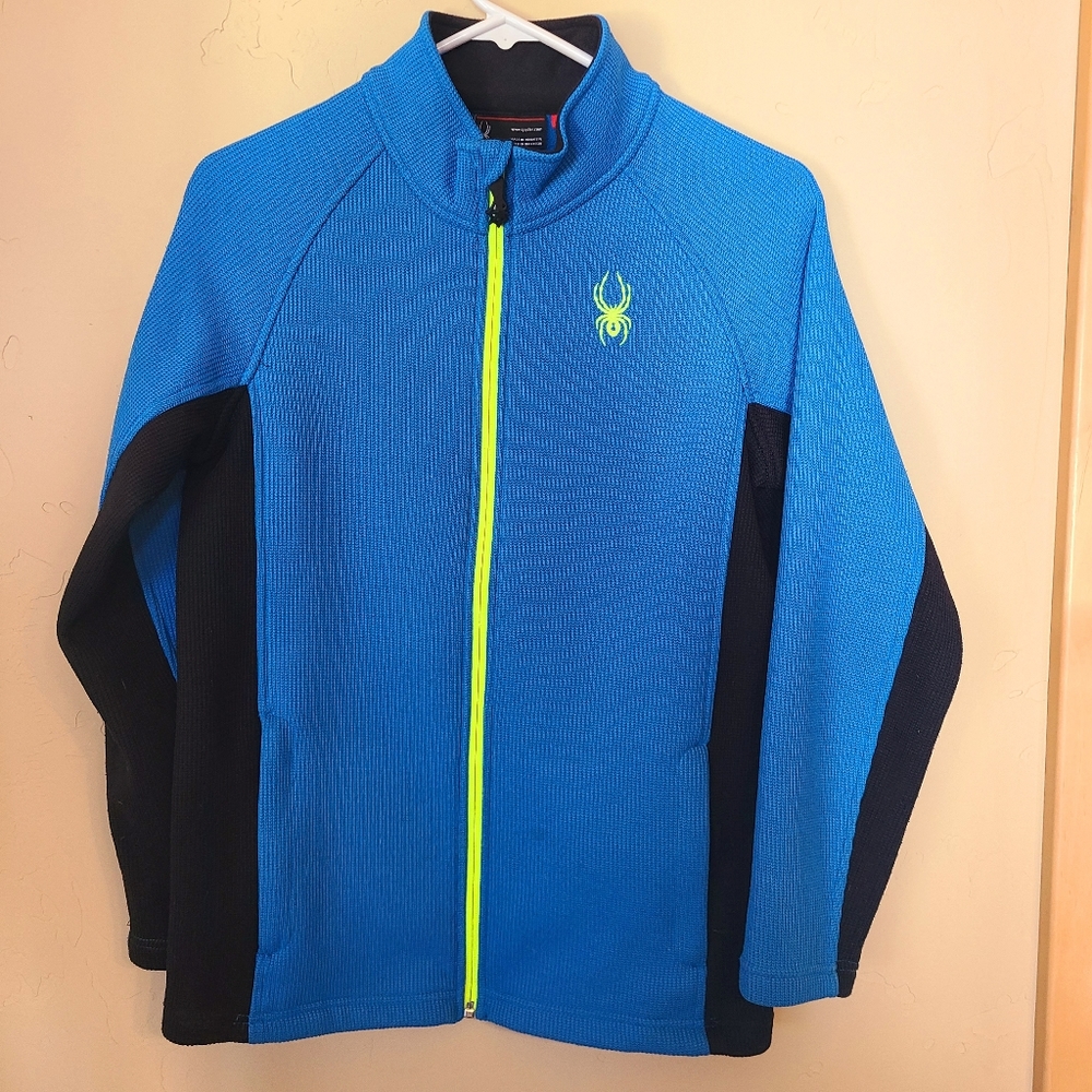 SPYDER BOY'S YOUTH CONSTANT FULL ZIP WAFFLE KNIT SWEATER JACKET